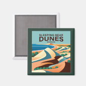 Schlafbear Dunes Michigan Magnet (Vorderseite/Rückseite)