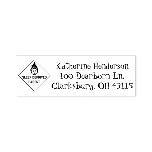 Schlafbedingte Mutteradresse Permastempel (Design)