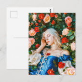 Schlafbehagen unter Rose Postkarte (Vorne/Hinten)
