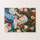 Schlafbehagen unter Rose Puzzle (Horizontal)