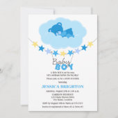 Schlafboy Teddy Bear in Cloud Baby Dusche Einladung (Vorderseite)