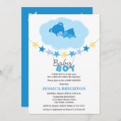 Schlafboy Teddy Bear in Cloud Baby Dusche Einladung (Vorne/Hinten)