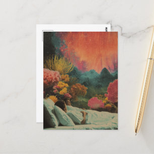 Schlafcouch unter dem Meer Surreal Mixed Media Postkarte