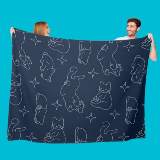 Schlafdecke mit Katze – Kuschel-Katzen-Muster Fleecedecke