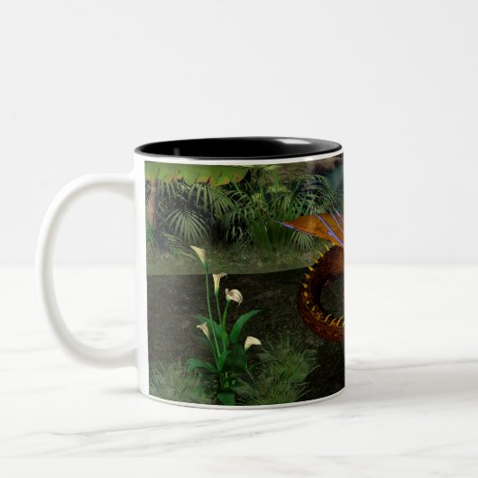Schlafdrache Zweifarbige Tasse (Links)