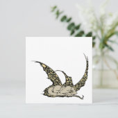 Schlafdrachenette (gelb) Einladungen (Stehend Vorderseite)