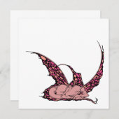 Schlafdragonette (rot) Einladung (Vorne/Hinten)