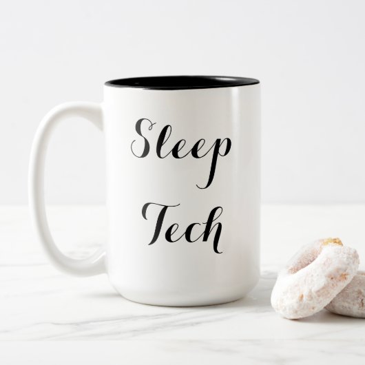Schlafe Tech-Tasse Zweifarbige Tasse (Mit Donut)