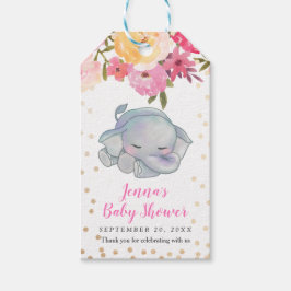 SchlafElephant Floral Baby Dusche Vielen Dank Geschenkanhänger