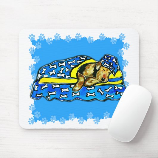 Schlafen Airedale Mousepad (Mit Mouse)