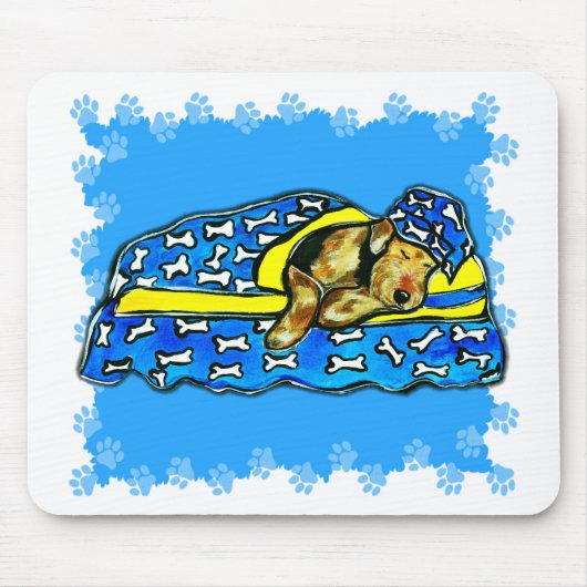 Schlafen Airedale Mousepad (Vorne)