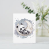 Schlafen Aquarell Crescent Moon Baby Panda Postkarte (Stehend Vorderseite)