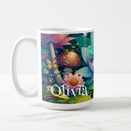 Schlafen auf einer Blume Märchenfest Personalisier Kaffeetasse (Links)