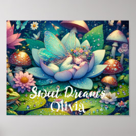 Schlafen auf einer Blume Märchenfest Personalisier Poster