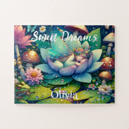 Schlafen auf einer Blume Märchenfest Personalisier Puzzle