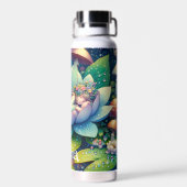 Schlafen auf einer Blume Märchenfest Personalisier Trinkflasche (Rückseite)