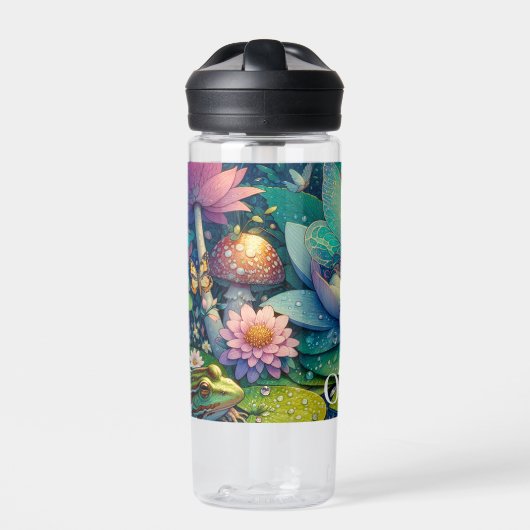 Schlafen auf einer Blume Märchenfest Personalisier Trinkflasche (Vorderseite)