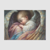 Schlafen Baby Angel Wings Decoupage Seidenpapier (Vorderseite)