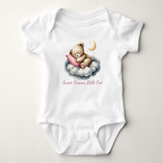 Schlafen Baby Bear auf Cloud Star Baby Duschgesche Baby Strampler (Vorderseite)