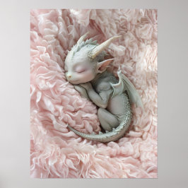 Schlafen Baby Dragon Kinderzimmer Art Poster