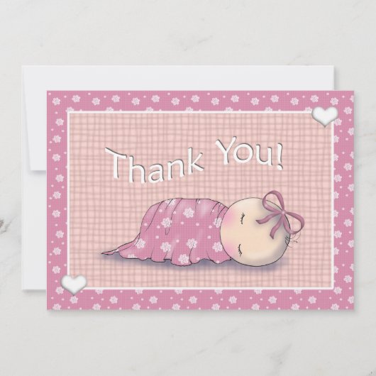 Schlafen Baby Dusche Matching Danke Karten (Vorderseite)