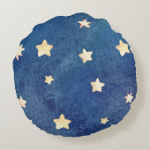 Schlafen Baby Elephant Moon Stars Boy Kinderzimmer Rundes Kissen (Rückseite)