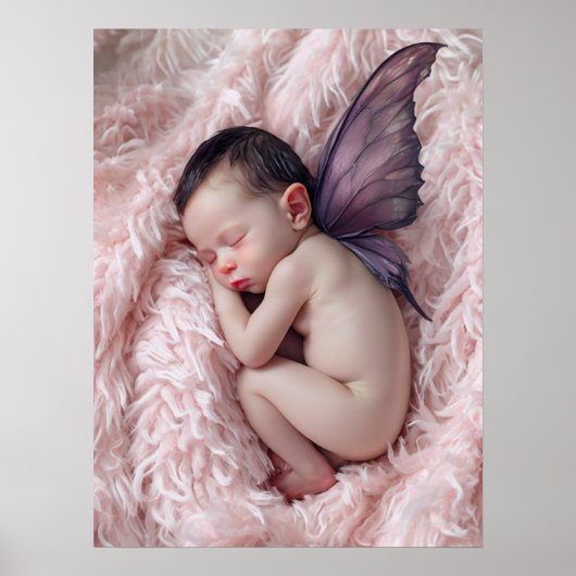 Schlafen Baby Fairy Kinderzimmer Art Poster (Vorne)