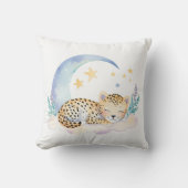 Schlafen Baby Leopard Boho Name Kinderzimmer Kisse Kissen (Vorderseite)