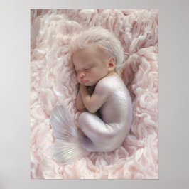 Schlafen Baby Mermaid Kinderzimmer Art Poster