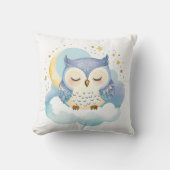 Schlafen Baby Owl Boho Name Kinderzimmer Kissen (Vorderseite)