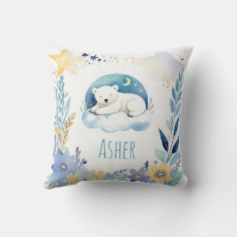 Schlafen Baby Polar Bear Boho Name Kinderzimmer Pi Kissen