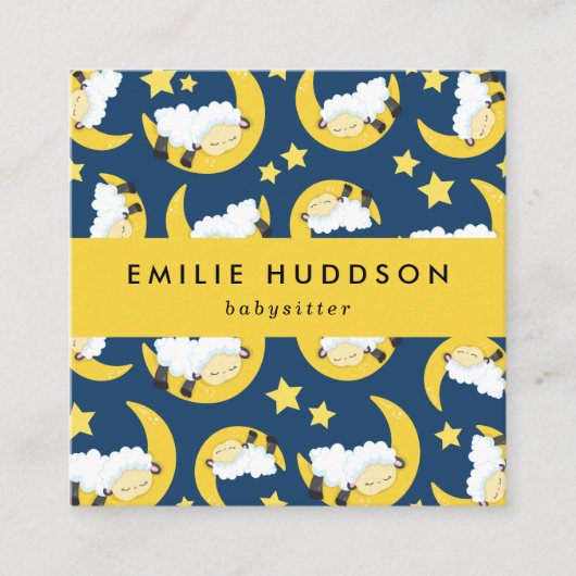 Schlafen, Babysitter, Tagesbetreuung, Kinderbetreu Quadratische Visitenkarte (Vorderseite)