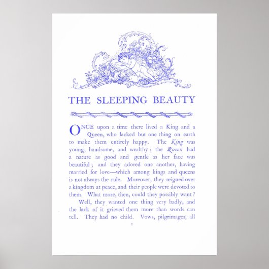 Schlafen Beauty Fairy Tale Blue Poster (Vorne)