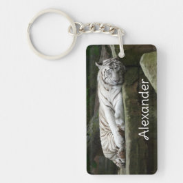 Schlafen Bengalischer Name für White Tiger Fotogra Schlüsselanhänger
