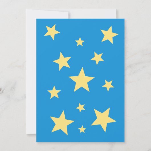 Schlafen Blue Boy Teddy Bear auf Moon Baby Dusche Einladung (Rückseite)