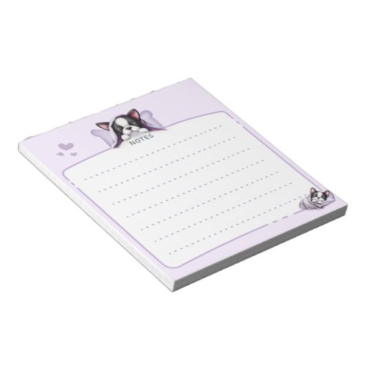 Schlafen Boston Terrier Notepad Notizblock (angewinkelt)