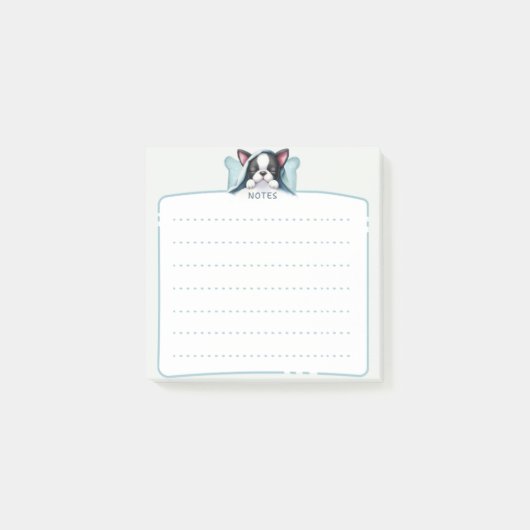 Schlafen Boston Terrier Post It Notes Post-it Klebezettel (Vorderseite)