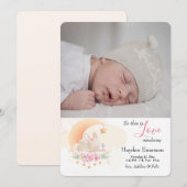 Schlafen Bunny Foto Geburtserklärung bekannt geben Ankündigung (Vorne/Hinten)