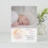 Schlafen Bunny Foto Geburtserklärung bekannt geben Ankündigung (Stehend Vorderseite)