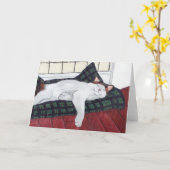 Schlafen Calico Katze Notecard Karte (Gelbe Blume)