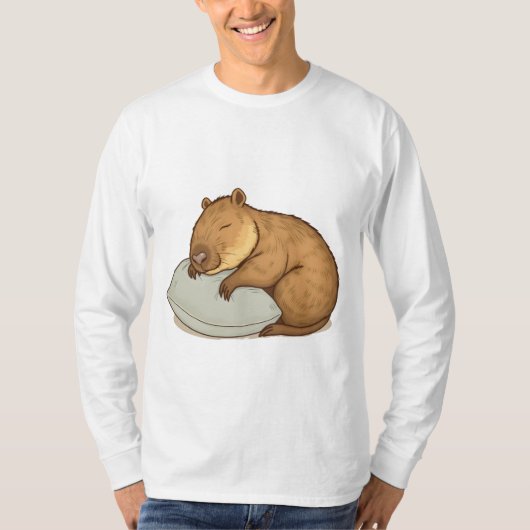 Schlafen Capybara Sleepybara T-Shirt (Vorderseite)