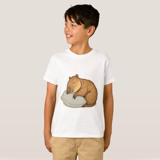 Schlafen Capybara Sleepybara T-Shirt (Vorne ganz)