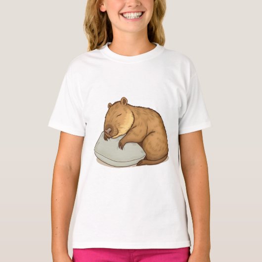 Schlafen Capybara Sleepybara T-Shirt (Vorderseite)
