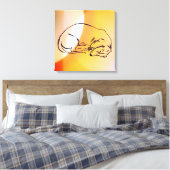 Schlafen Dackel Hunde Kunst verschnürte Canvas Leinwanddruck (Insitu (Schlafzimmer))