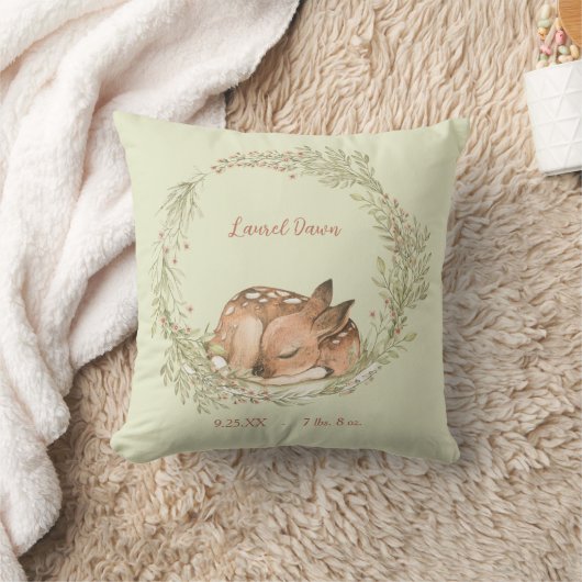 Schlafen Deer Fawn Spring Leaaath Kissen (Decke)