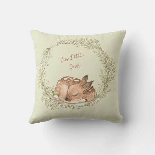 Schlafen Deer Fawn Spring Leaaath Kissen (Rückseite)