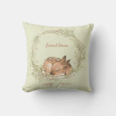 Schlafen Deer Fawn Spring Leaaath Kissen (Vorderseite)