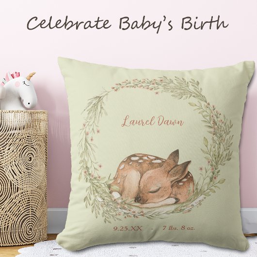 Schlafen Deer Fawn Spring Leaaath Kissen