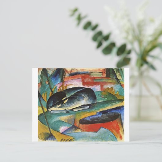 Schlafen Deer von Franz Marc Postkarte (Stehend Vorderseite)