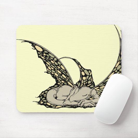 Schlafen Dragonette (gelbes) Mousepad (Mit Mouse)
